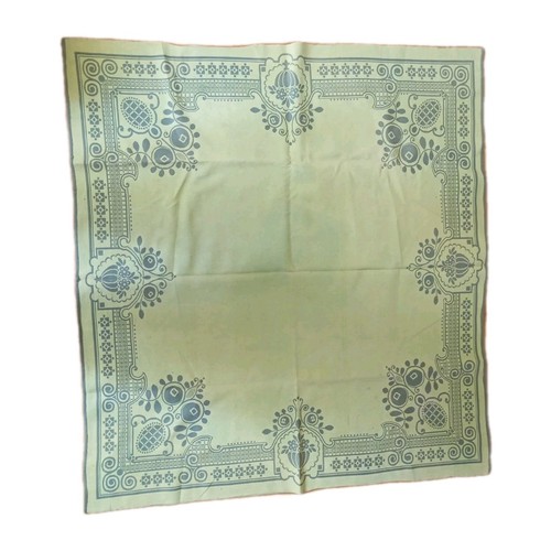 Originale Jugendstil / Wiener Secession Tischdecke – ca. 142 x 131 cm – grün - Afbeelding 1 van 9