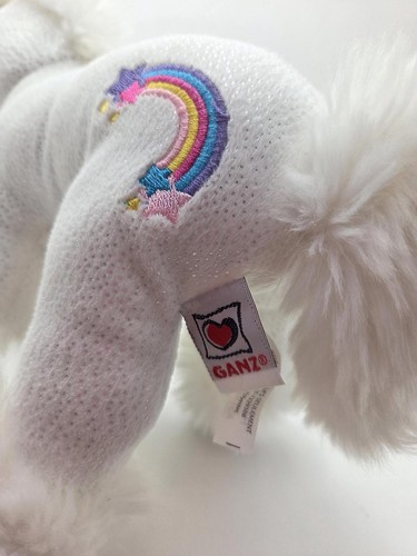 Adorable Vintage Webkinz "Astra" the White Unicorn Plush with Rainbow (10 inch) - Picture 5 of 5