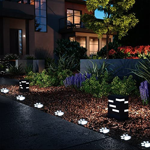 16.8ft Paw Print Solar Lights - Dog Cats Animal Solar String Lights Cool White - Picture 5 of 7