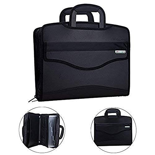 Business Document Bag Messenger Work Briefcase Waterproof Fabric Black A4 - Picture 3 of 8