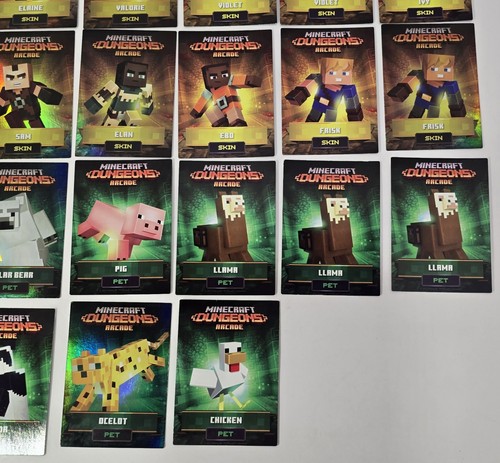 Minecraft Dungeons Arcade game Series 1 complete 60 card set +15 extra - Picture 14 of 18