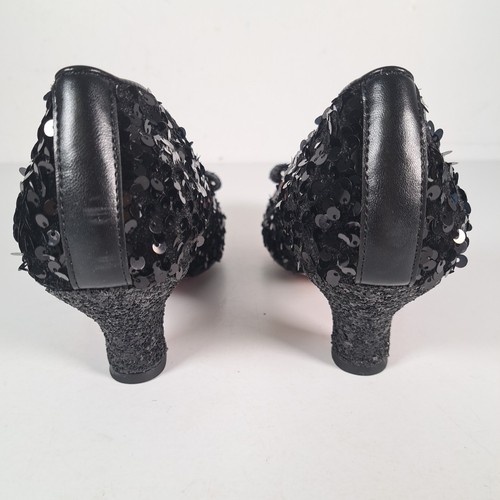 IRREGULAR CHOICE Deslumbrante Diva Negro Lentejuelas Tacones de Corte Nuevos en Caja Reino Unido 7.5 / UE 41 - Imagen 11 de 23