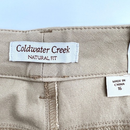 Coldwater Creek Cotton Stretch Bootcut Tan Natural Fit Pants Size 16 - Picture 8 of 12