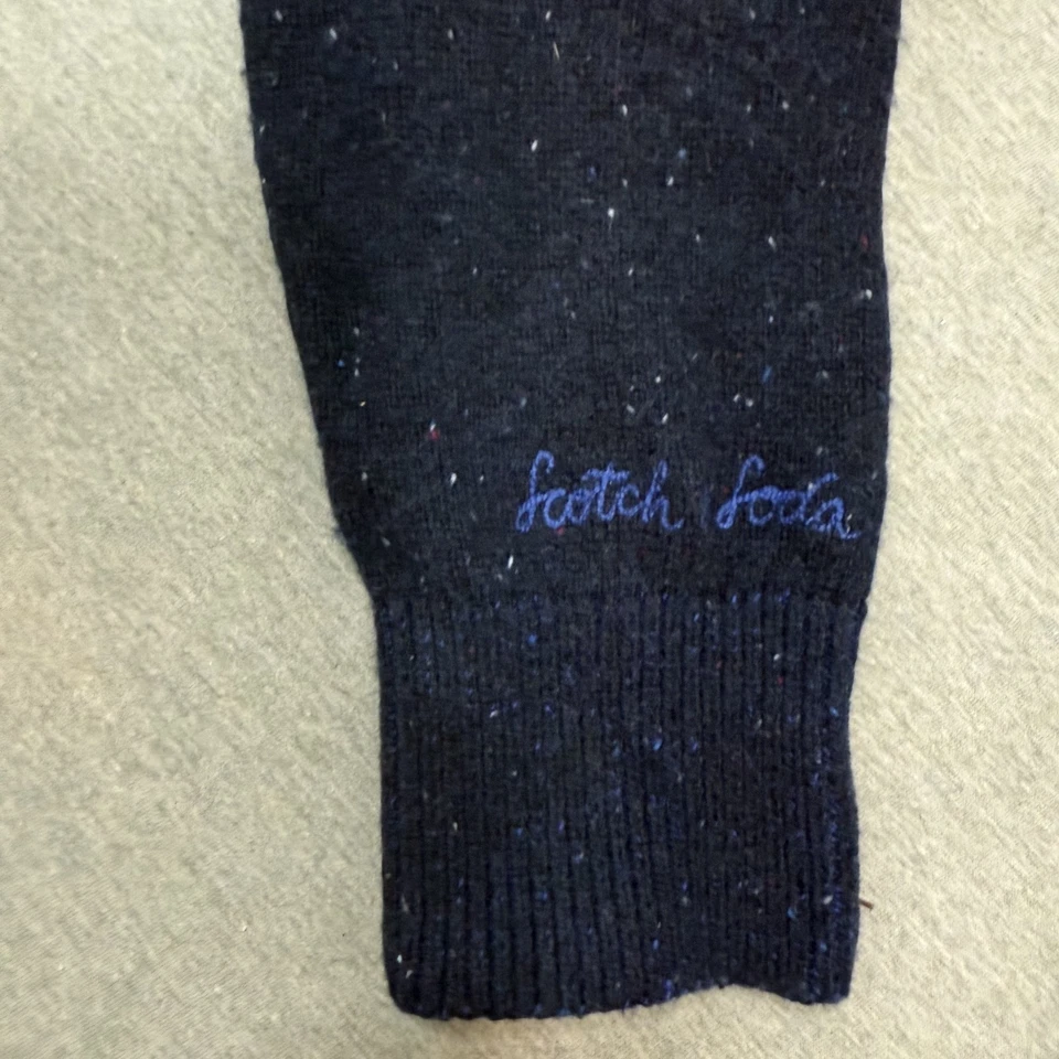 Suéter tejido Scotch & Soda Amsterdam para hombre azul gris mezcla de lana talla mediana Foto 4 de 4