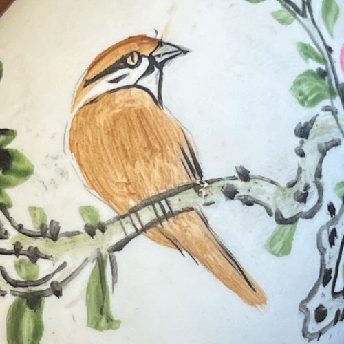 Vintage handbemaltes Ei mit Ständer - Vogel & Blumen asiatische Frühlingsdeko - B3 - Bild 2 von 17