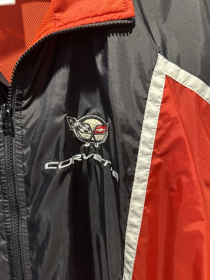 Chaqueta de carreras Corvette Racing Champions años 90 roja/negra parche trasero grande cremallera completa Foto 3 de 4