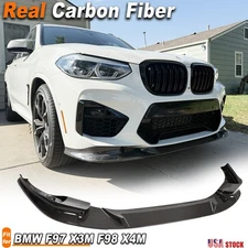 REAL CARBON Fiber Front Bumper Lip Spoiler Splitter For BMW X3M F97 X4M F98 19UP