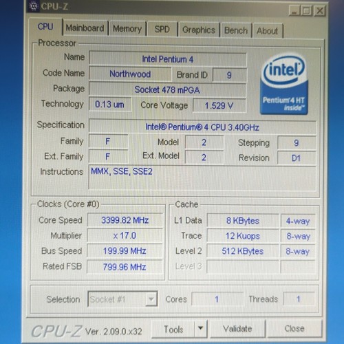 Intel Pentium 4 con zócalo HT 3,40 GHz Northwood 478 800 MHz/512 KB SL793 PROBADO - Imagen 2 de 2