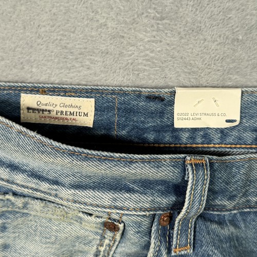 Levis 501 93 Jeans Mens 38x32 Distressed Patchwork Denim Straight Button Fly - Picture 14 of 15