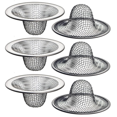 6 Pack - 2.125" Top / 1" Basket- Mesh Sink Drain Strainer Hair Catcher for Ba...