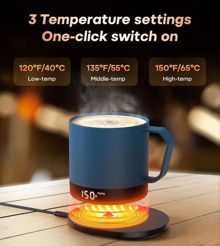 Self Heating Coffee Mug, 14 Oz Temperature Control Smart Mug, Double Sided, NEW - Picture 6 of 12