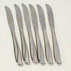 Wm Rogers Impression Int Silver Dinner Knives 8 1/4" Stainless Lot of 6