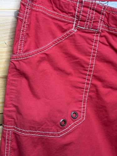 Lucy Sz S Small Red cargo cropped capri hiking sport pants - Picture 3 of 16
