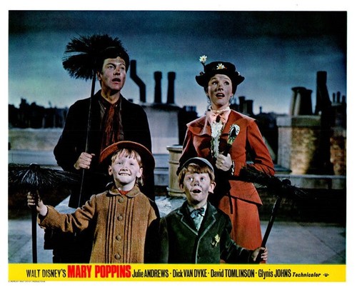 Mary Poppins Original Lobbykarte Julie Andrews Dick Van Dyke x 5
