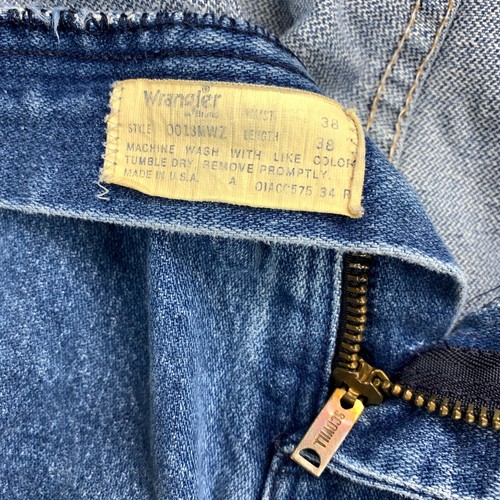 Vintage Wrangler Jeans Mens 37x36 Blue USA 13MWZ Scovill Cowboy Denim Tag 38x38 - Picture 6 of 19