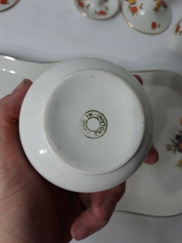 Set Of 7 Serving Platter Candlesticks Sugar Bowl Juicer Cups Made In England - Picture 7 of 12