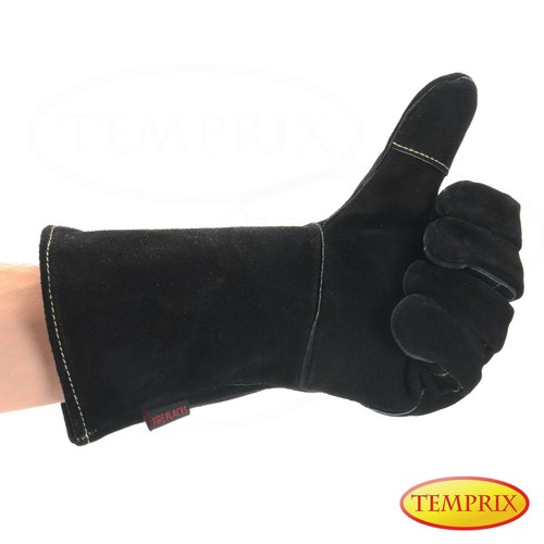 TEMPRIX Grill Kamin Handschuhe Ofen feuerfest hitzeschutz Leder BBQ Backofen - Bild 14 von 63