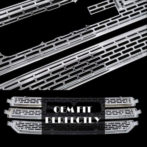CHROME Snap On Grille Overlay Grill Covers Inserts Fits 2015-2020 GMC Yukon XL - Picture 3 of 6