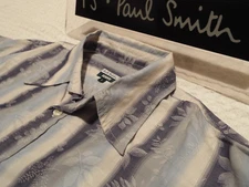PAUL SMITH Mens Shirt 🌍 Size L (CHEST 42") 🌎 RRP £95+ 📮FLORAL JACQUARD STRIPE