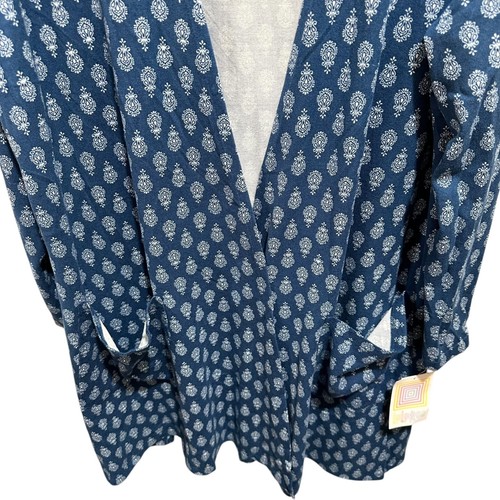 Lularoe CAROLINE Womens Size XL Blue Print Caroline Cozy Cardigan Sweater ~ NWT - Picture 5 of 10
