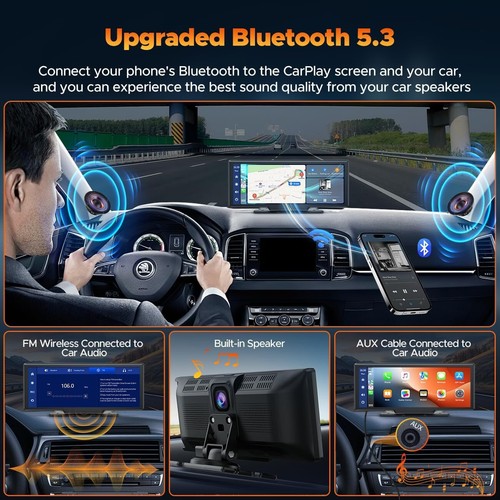 10.26" Touch Screen Car Radio Wireless Apple Carplay/Android Auto GPS + Rear cam - Picture 5 of 8