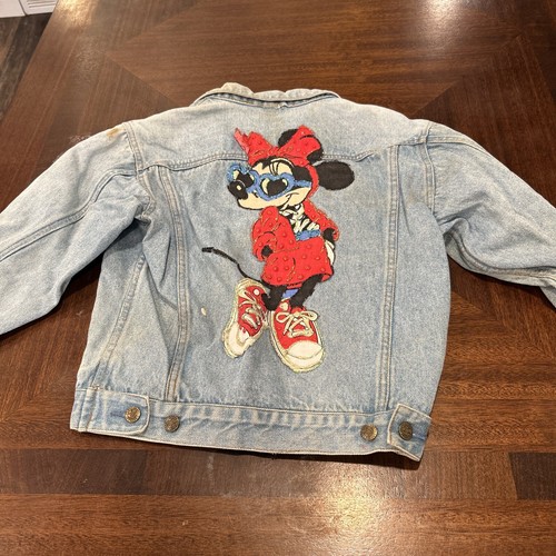 Children's Place Girls Small Minnie Mouse Applique Denim Jean Jacket Disney