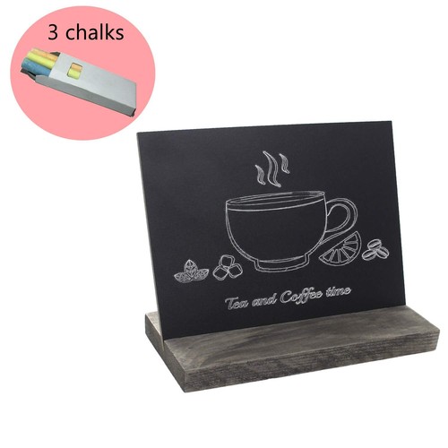 5 X 6 Inch Mini Tabletop Chalkboard Signs with Rustic Style Wood Base Stands ... - Picture 5 of 6