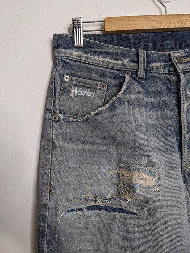 Ksubi Jeans Mens 38W Blue Straight Leg Low Rise Made In Australia Distressed Y2K - Picture 2 of 13