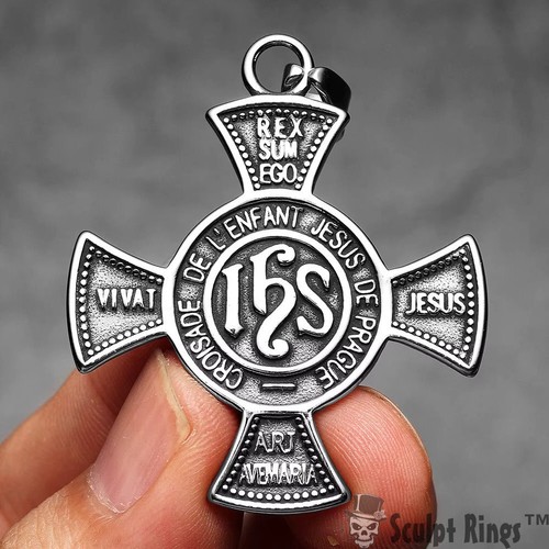 Sculpt Rings™ Sacred Crusade Cross Necklace – Stainless Steel Religious Pendant - Picture 3 of 11