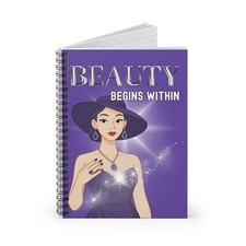 Elegant Spiral Notebook - Beauty Begins Within, Inspirational Journal, ...