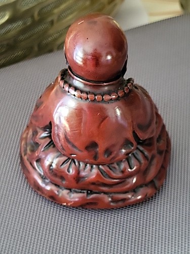 Wunderschöne buddha Speckstein steinfigur Rot/braun Schönes Motiv - Bild 8 von 9