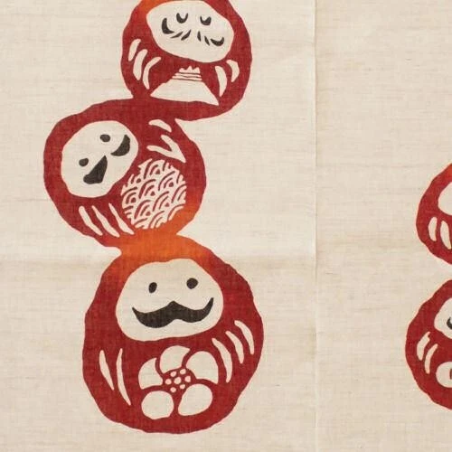 Linen Daruma Doll Noren Door Curtain Doorway Divider Room Tapestry Japanese - Image 2 of 2