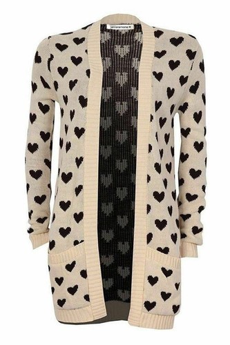 Women Skull Skeleton, Owl, Leopard, Heart Print Open Front Knitted Cardigan 8-22 - Picture 9 of 12