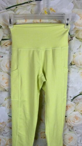 Aerie Leggings Yoga Pants Sz SMALL Chill Play Move Womens Neon Stretchy Pockets