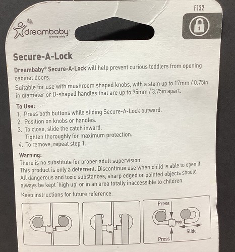 Juego de cerraduras de seguridad Dream Baby Kids cerradura segura y cerradura corredera para armarios puertas - Imagen 14 de 19