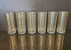 6 VTG MCM Moroccan Turkish Tall Drinking Glasses Copper Filigree 6 in Retro Boho