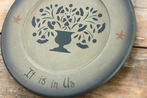 Primitive Decorative Wood Plate Joy is Not in Things Inspirational Quote 9.5 in - Picture 3 of 4