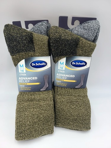Dr Scholls Mens Advanced Relief Diabetic Non-binding 4 Pair Crew Socks Sz. 7-12 - Picture 2 of 5