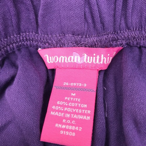 Woman Within Größe M zierlich lila 7 Tage Baumwolle Strick gerades Bein Hose Taschen - Bild 4 von 5