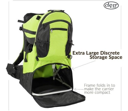 New! Clevr Plus Deluxe CRS600204 Baby\Toddler Backpack Child Carrier ~Green - Picture 4 of 20