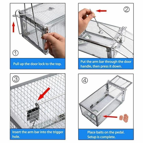 2Pcs Live Humane Cage Trap for Squirrel Chipmunk Rat Mice Rodent Animal Catcher - Picture 9 of 12