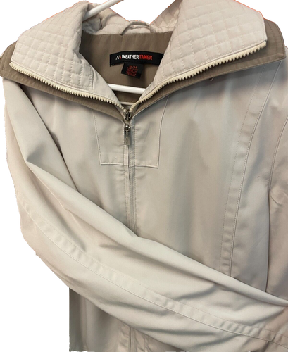 Weather Tamer Jacket Womens Medium Beige Full Zip Windbreaker Hiking Outdoor - Picture 4 of 8