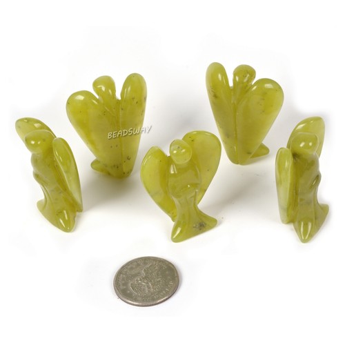 Carved Gemstone 50mm Peace Angel Pocket Guardian Crystal Healing Reiki Statue 2" - Picture 77 of 96