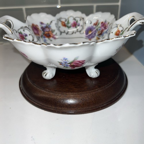 Vintage Victoria China Candy or Nut Serving Dish Made In Czechoslovakia Floral. - Picture 9 of 9