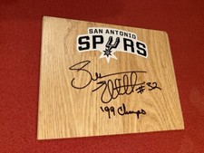 Authentic autograph San Antonio Spurs SEAN ELLIOTT signed 8x6 floorboard PROOF