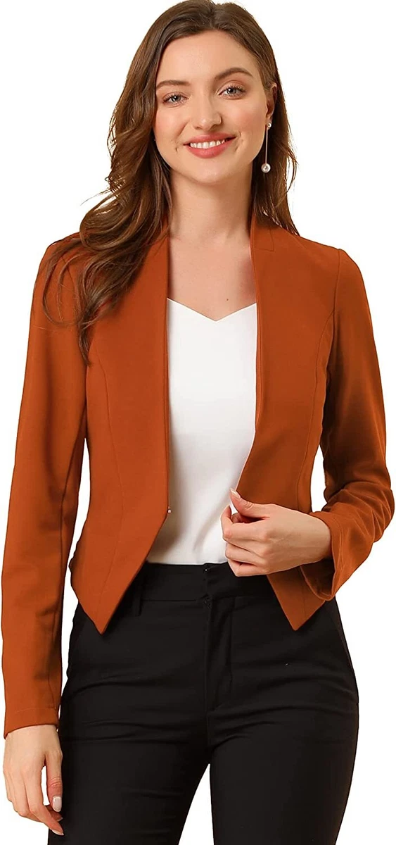 Collarless cropped hotsell blazer
