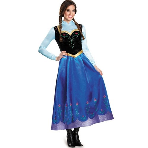 Womens Frozen Princess Elsa Anna Queen Cosplay Costume Cloak Fancy Dress Outfits - Picture 5 of 9