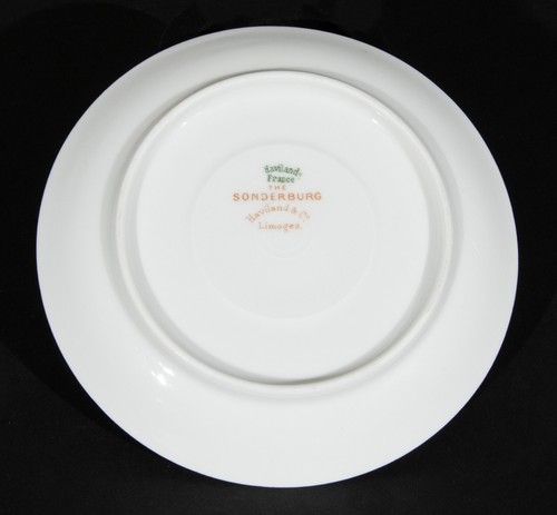 Haviland Limoges Sonderburg Pattern Bullion Cups (4) Plus Saucers Clover Design - Picture 10 of 11