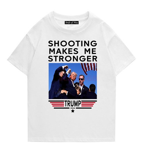 2024 Trump Shot Assassination Attempt T-Shirt - SHOOTING MAKES ME STRONGER - Picture 28 of 34