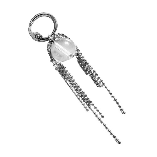 Large Sphere/Heart Pendant Keychain with Metal Chain Stylish Keyring Bag Jewelry - Zdjęcie 4 z 11